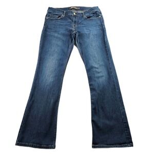 Levi's 524 Bootcut Jeans Womens 13 Blue Denim Faded Streetwear Grunge Distressed